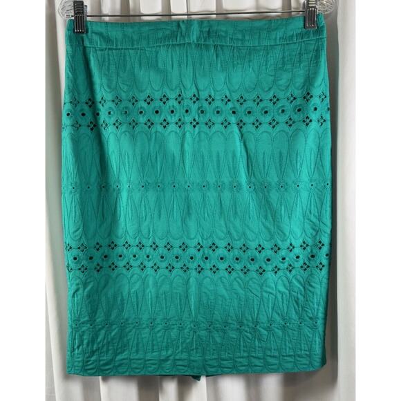 Ann Taylor LOFT Eyelets Pencil Skirt, Green, Sz: 8, 64-52 - Picture 16 of 16